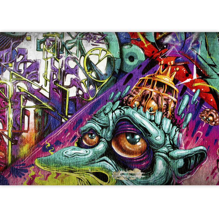 Photo Wallpaper Street art - colourful graffiti in purple with goblin figure 92256 additionalImage 3
