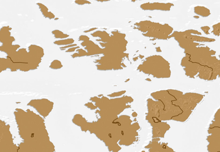 Canvas World Map: White Poetry (3-part) - brown continents on white 94556 additionalImage 5