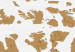 Canvas World Map: White Poetry (3-part) - brown continents on white 94556 additionalThumb 5