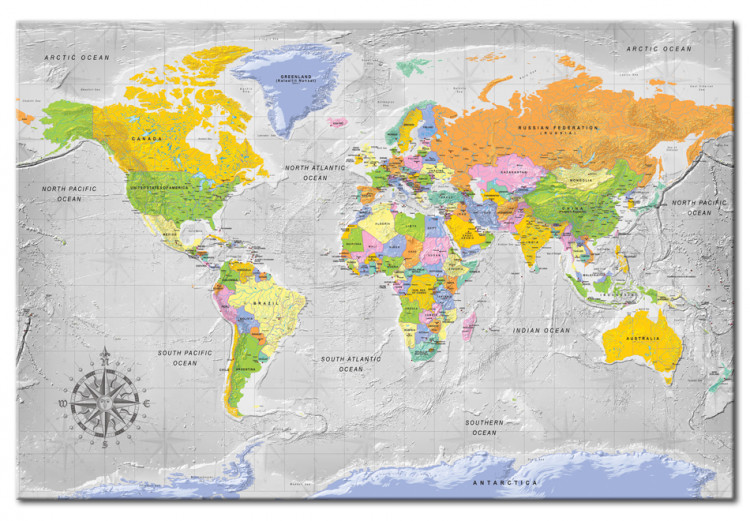Cork Pinboard World Map: Wind Rose [Cork Map] 95956 additionalImage 2