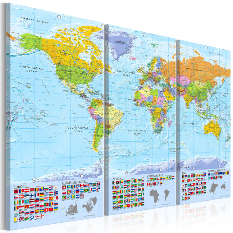 Canvas World: Colorful Map II - World Map in English with Country Flags 98056 additionalImage 2