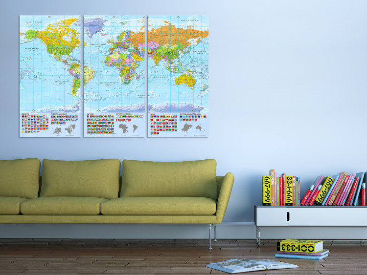 Canvas World: Colorful Map II - World Map in English with Country Flags 98056 additionalImage 3