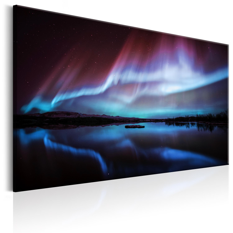 Canvas Night Light (1-piece) - Landscape with Aurora over a Lake 105166 additionalImage 2