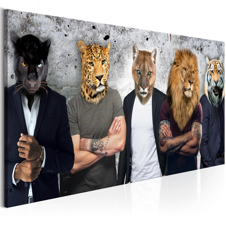 Canvas Different Faces (1-part) Wide - Street Art of People as Animals 107566 additionalImage 2