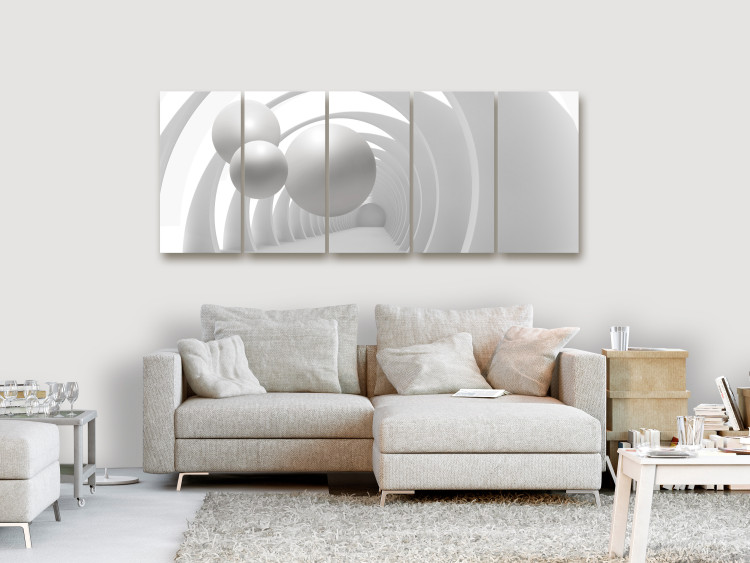 Canvas Art Print White Tunnel (5 Parts) Narrow 113766 additionalImage 3