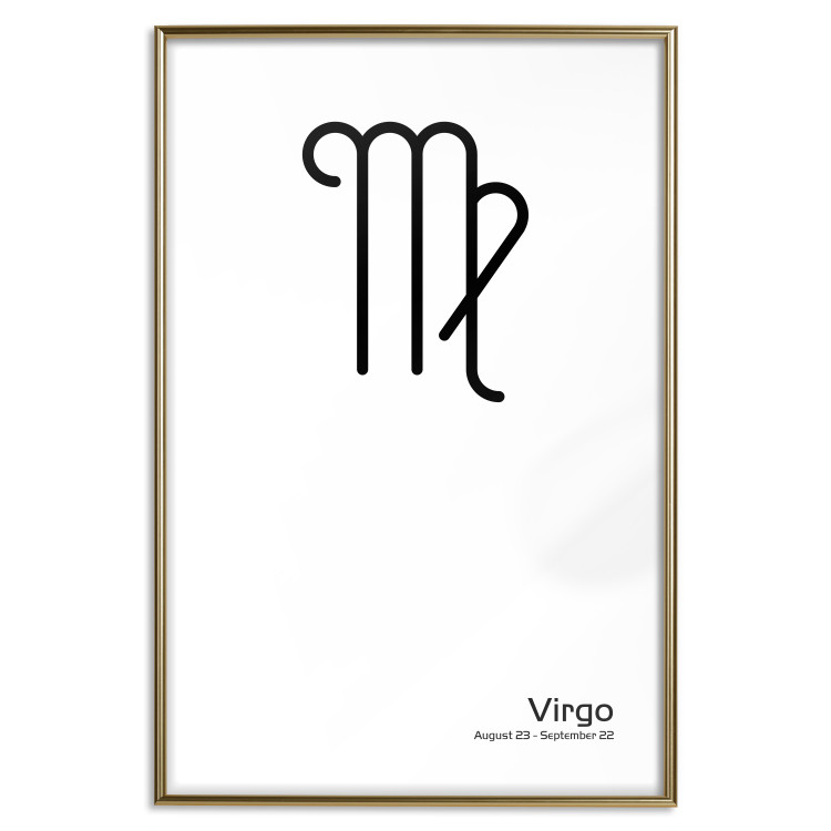 Poster Virgo - simple black and white composition with zodiac sign and text 117066 additionalImage 20