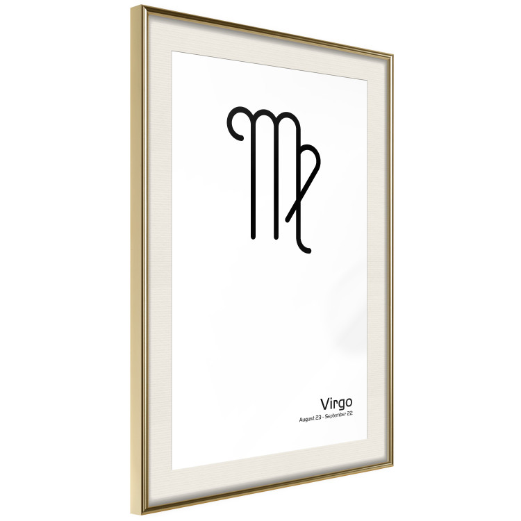 Poster Virgo - simple black and white composition with zodiac sign and text 117066 additionalImage 2