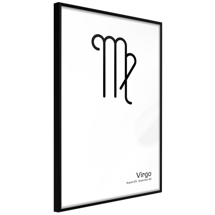 Poster Virgo - simple black and white composition with zodiac sign and text 117066 additionalImage 10