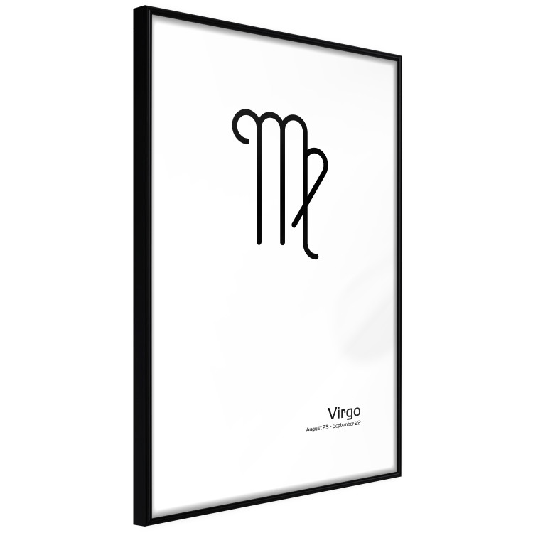 Poster Virgo - simple black and white composition with zodiac sign and text 117066 additionalImage 11