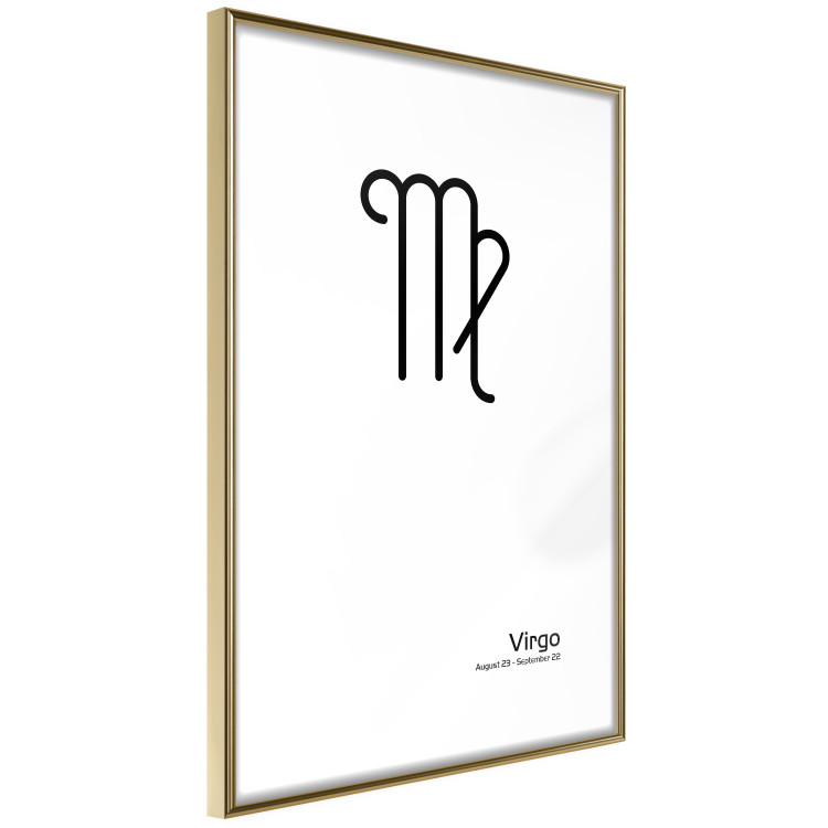Poster Virgo - simple black and white composition with zodiac sign and text 117066 additionalImage 6