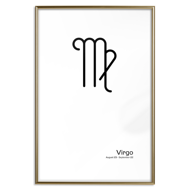 Poster Virgo - simple black and white composition with zodiac sign and text 117066 additionalImage 14