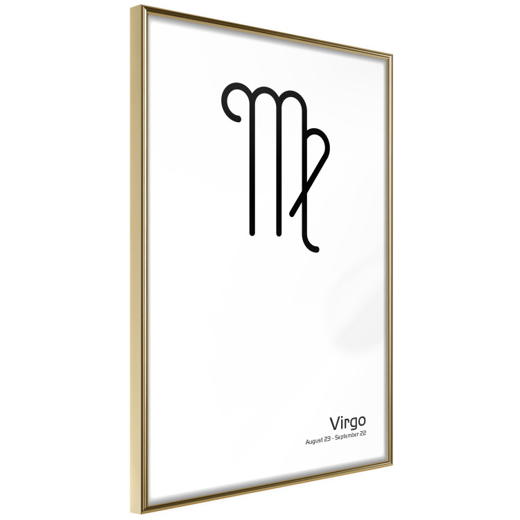 Poster Virgo - simple black and white composition with zodiac sign and text 117066 additionalImage 12