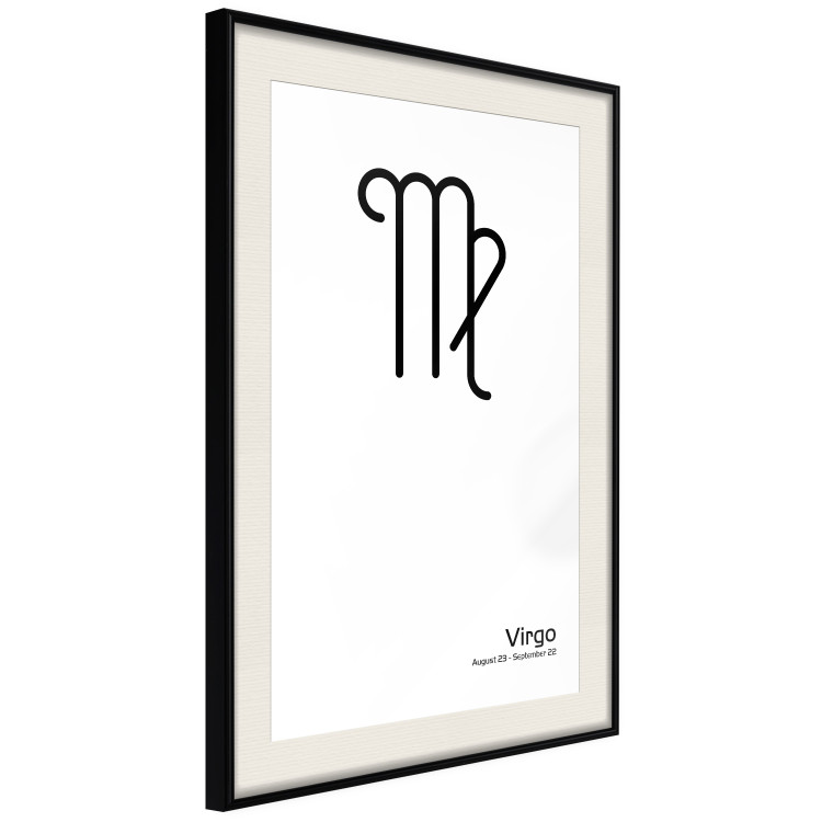 Poster Virgo - simple black and white composition with zodiac sign and text 117066 additionalImage 3