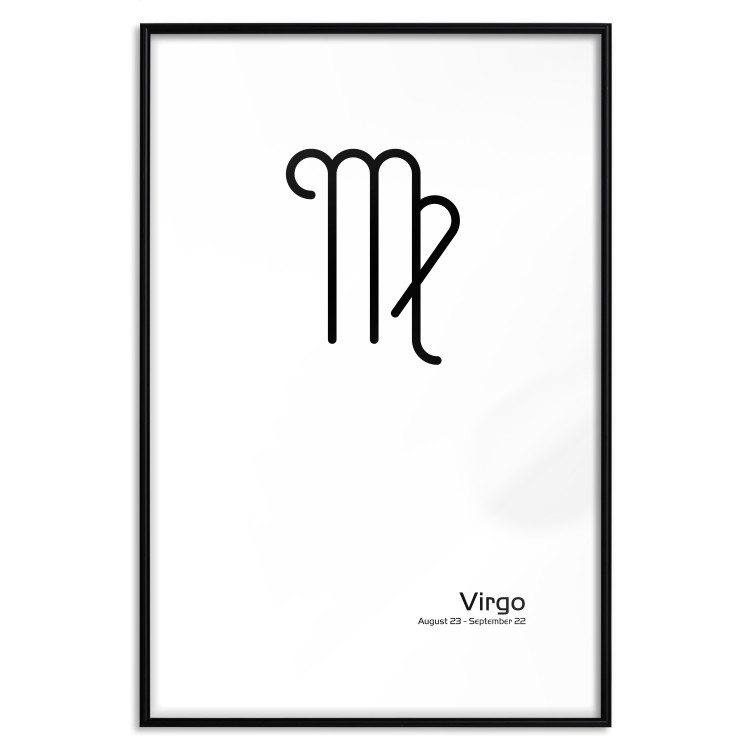 Poster Virgo - simple black and white composition with zodiac sign and text 117066 additionalImage 17