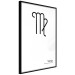 Poster Virgo - simple black and white composition with zodiac sign and text 117066 additionalThumb 10