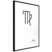 Poster Virgo - simple black and white composition with zodiac sign and text 117066 additionalThumb 11