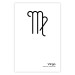 Poster Virgo - simple black and white composition with zodiac sign and text 117066