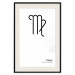Poster Virgo - simple black and white composition with zodiac sign and text 117066 additionalThumb 18