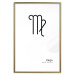 Poster Virgo - simple black and white composition with zodiac sign and text 117066 additionalThumb 14