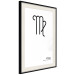 Poster Virgo - simple black and white composition with zodiac sign and text 117066 additionalThumb 3