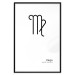 Poster Virgo - simple black and white composition with zodiac sign and text 117066 additionalThumb 17