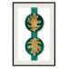 Wall Poster Green Wealth - emerald elements and golden leaves on white 117566 additionalThumb 18
