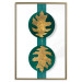 Wall Poster Green Wealth - emerald elements and golden leaves on white 117566 additionalThumb 20