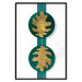 Wall Poster Green Wealth - emerald elements and golden leaves on white 117566 additionalThumb 24