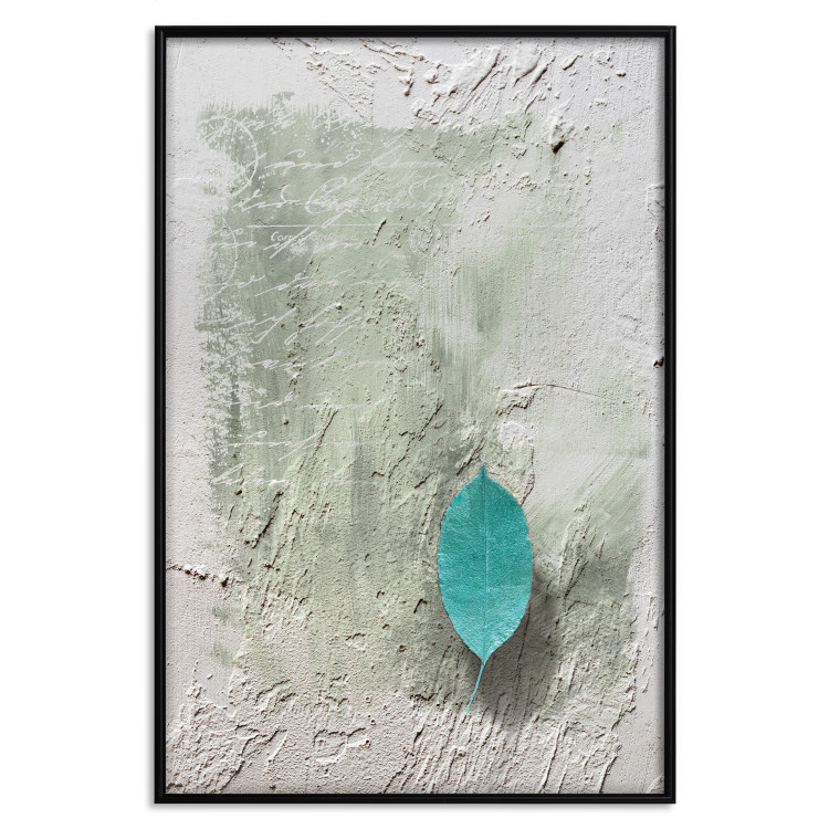Wall Poster Fleeting Letter - vintage composition with a leaf and writings on a concrete background 118266 additionalImage 18