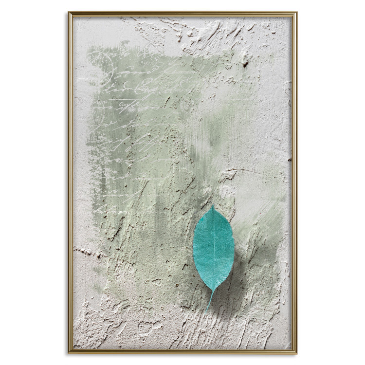 Wall Poster Fleeting Letter - vintage composition with a leaf and writings on a concrete background 118266 additionalImage 16
