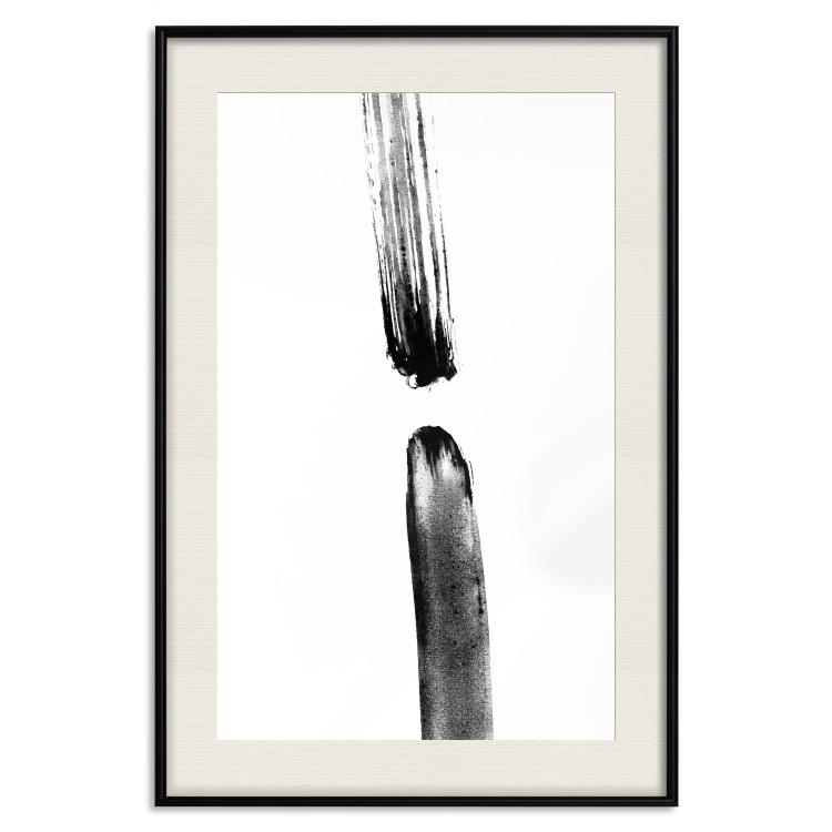 Poster Scheduled Meeting - simple black and white abstraction with paint streaks 119266 additionalImage 18