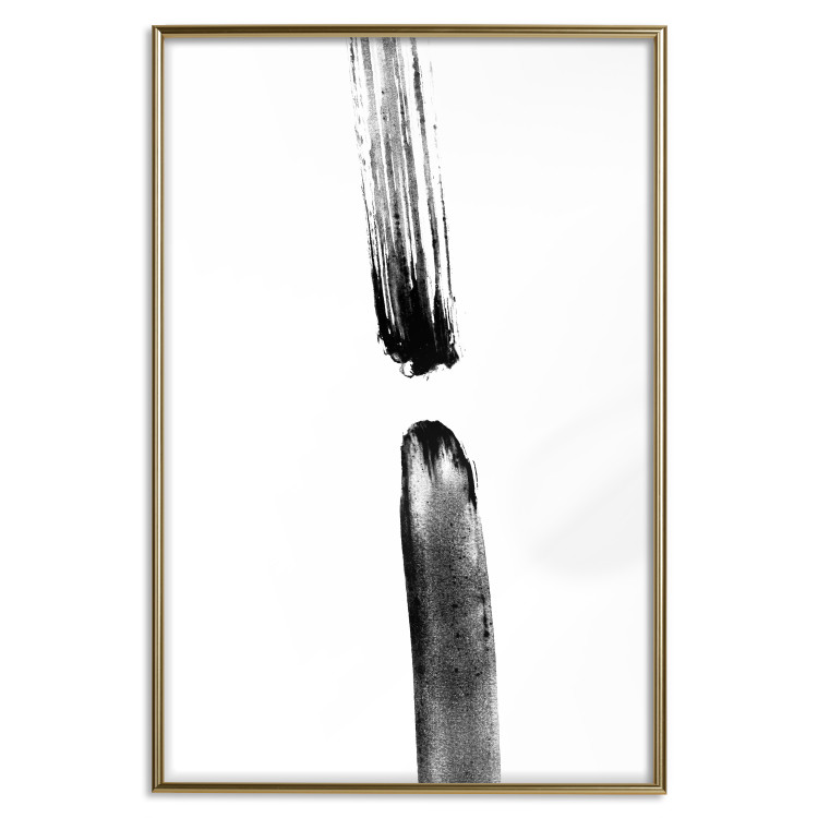 Poster Scheduled Meeting - simple black and white abstraction with paint streaks 119266 additionalImage 16