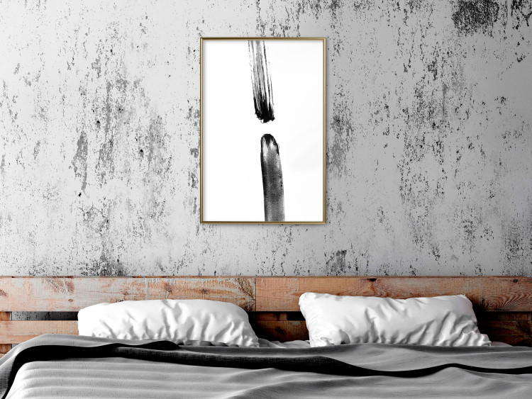 Poster Scheduled Meeting - simple black and white abstraction with paint streaks 119266 additionalImage 7