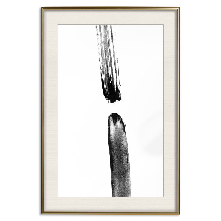 Poster Scheduled Meeting - simple black and white abstraction with paint streaks 119266 additionalImage 19