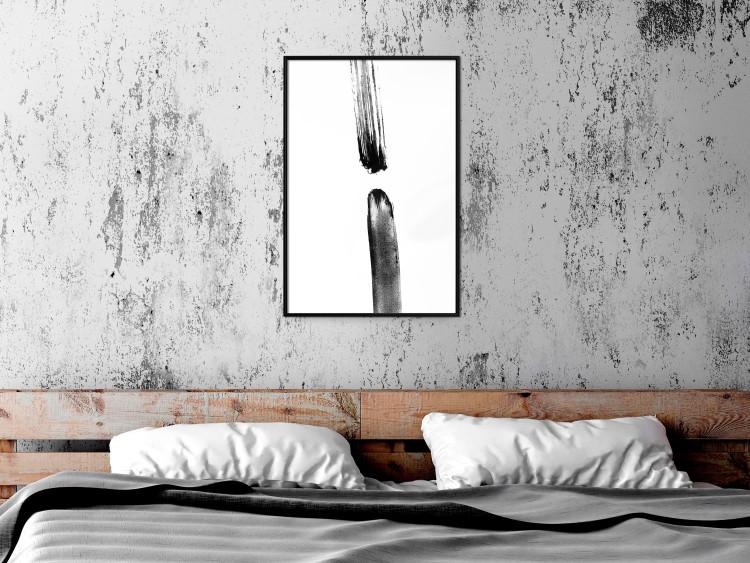 Poster Scheduled Meeting - simple black and white abstraction with paint streaks 119266 additionalImage 5