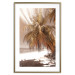 Wall Poster Palm Shade - tropical palm landscape against beach backdrop in sepia motif 123766 additionalThumb 20