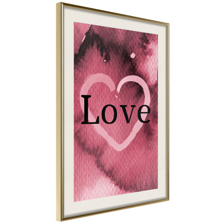 Wall Poster Burgundy Love - black English inscription on red texture 123966 additionalImage 2