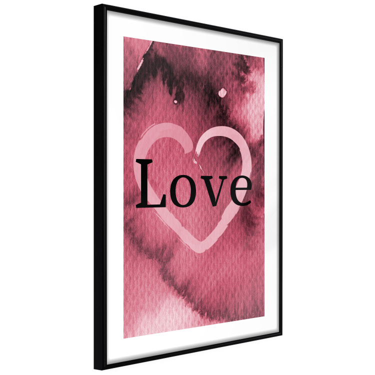 Wall Poster Burgundy Love - black English inscription on red texture 123966 additionalImage 11