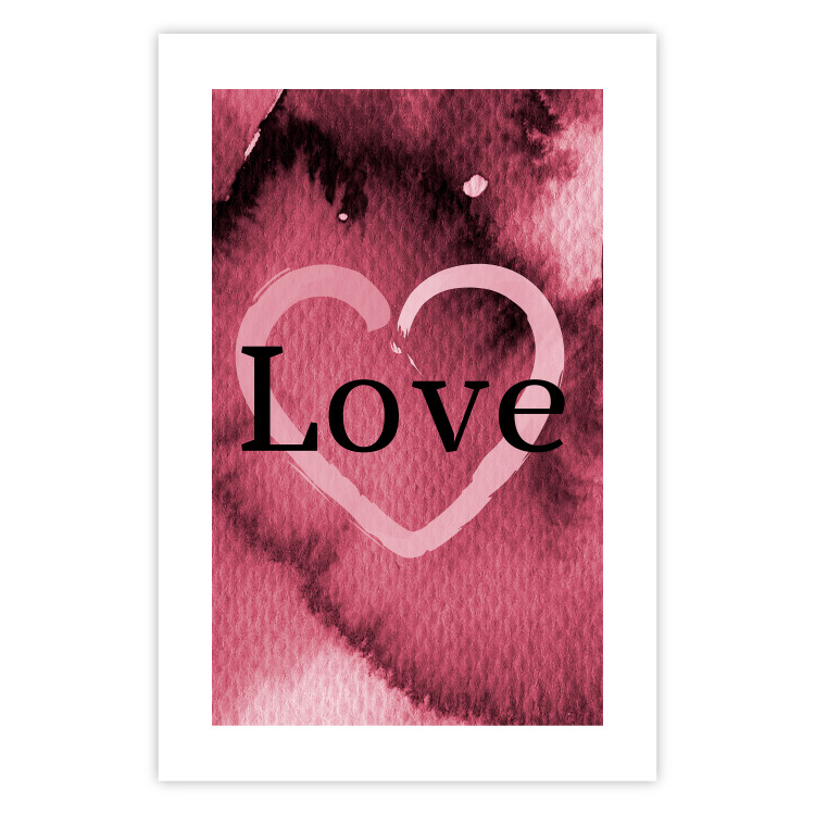 Wall Poster Burgundy Love - black English inscription on red texture 123966 additionalImage 25