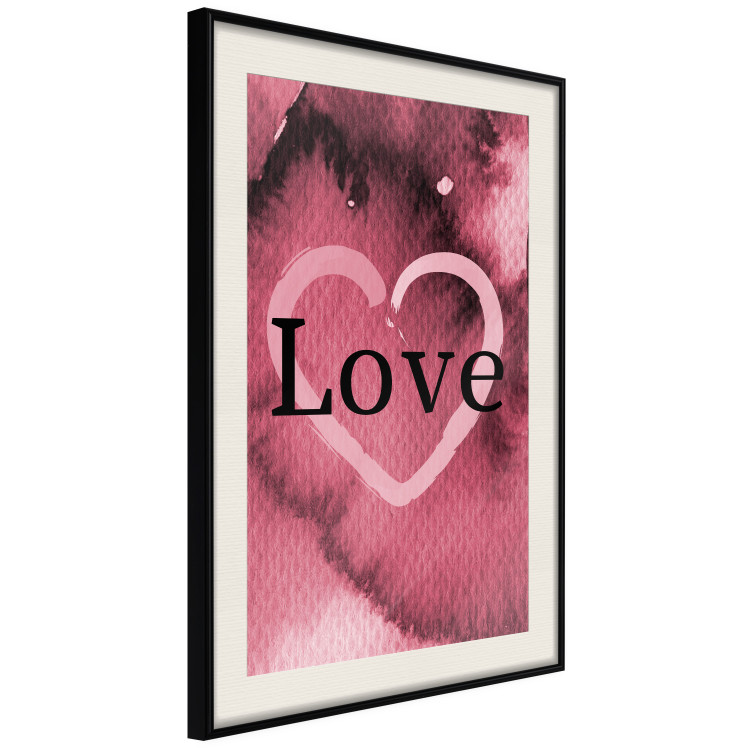 Wall Poster Burgundy Love - black English inscription on red texture 123966 additionalImage 3