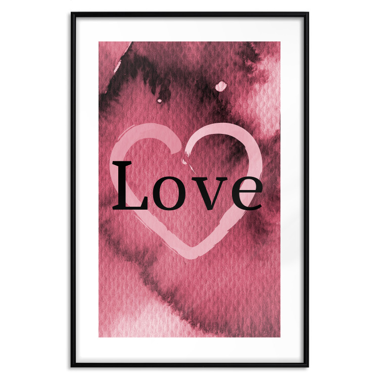 Wall Poster Burgundy Love - black English inscription on red texture 123966 additionalImage 15