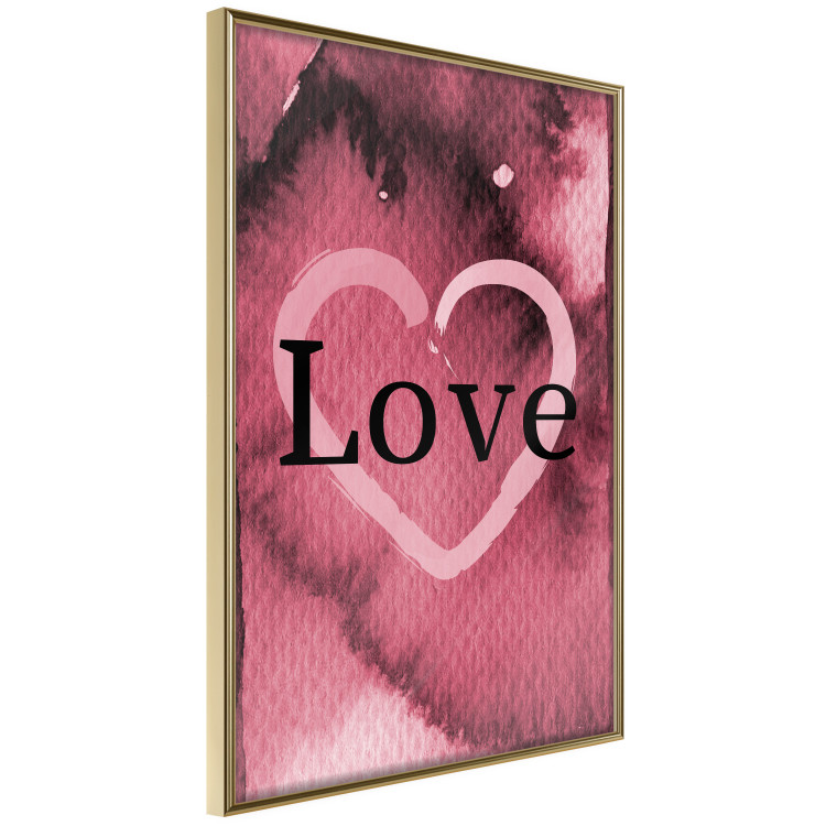 Wall Poster Burgundy Love - black English inscription on red texture 123966 additionalImage 14