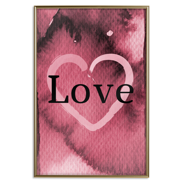 Wall Poster Burgundy Love - black English inscription on red texture 123966 additionalImage 20