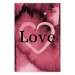 Wall Poster Burgundy Love - black English inscription on red texture 123966