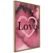 Wall Poster Burgundy Love - black English inscription on red texture 123966 additionalThumb 12