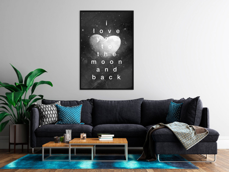 Poster Moonlit Heart - white English text on a cosmic background 125266 additionalImage 3