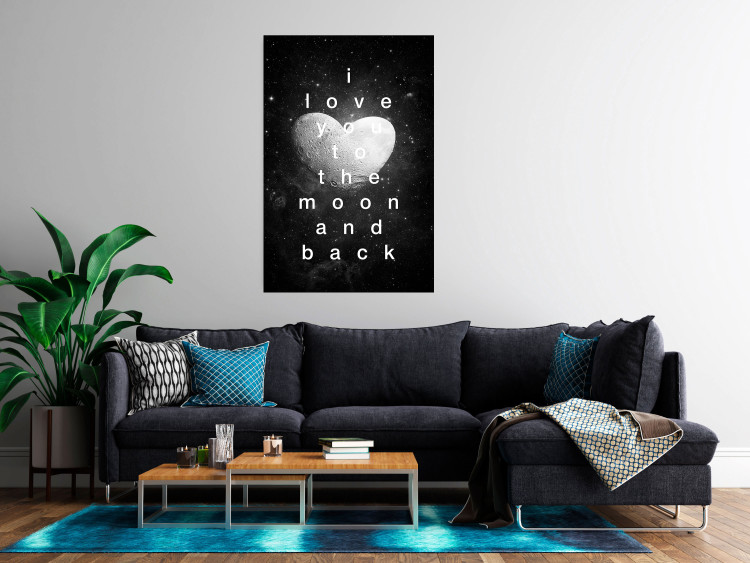 Poster Moonlit Heart - white English text on a cosmic background 125266 additionalImage 17