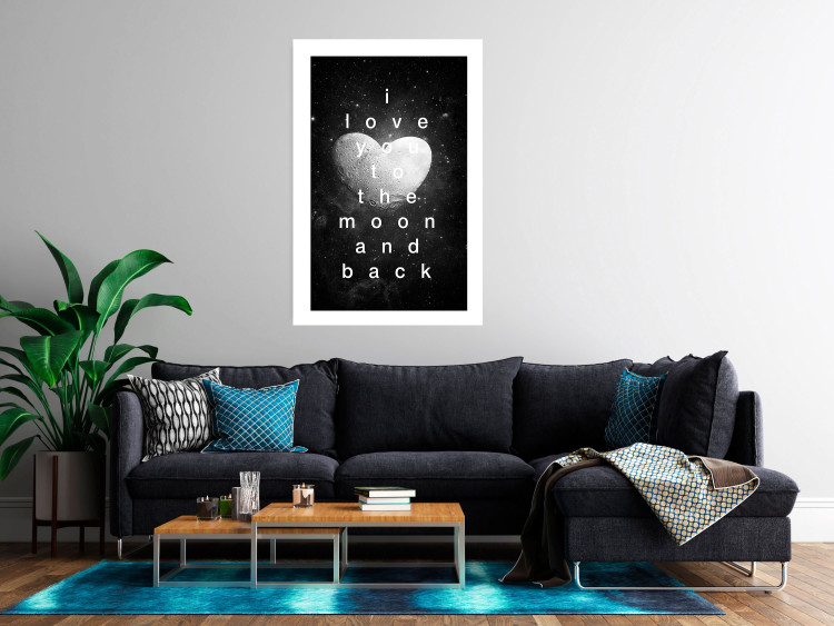Poster Moonlit Heart - white English text on a cosmic background 125266 additionalImage 2