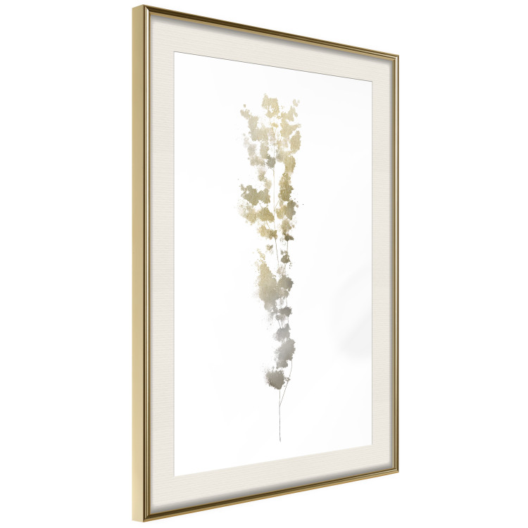 Wall Poster Golden Branch - golden-gray plant on a contrasting white background 125366 additionalImage 2