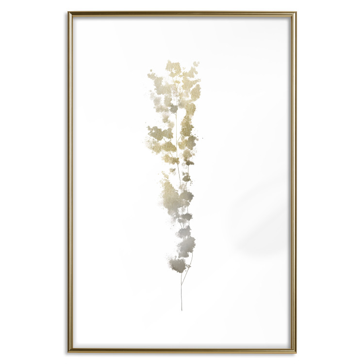 Wall Poster Golden Branch - golden-gray plant on a contrasting white background 125366 additionalImage 14